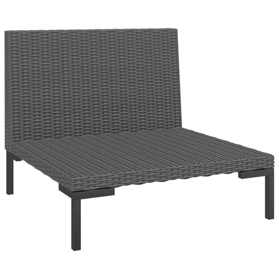 Garden Sofa with Cushions Half Round Poly Rattan