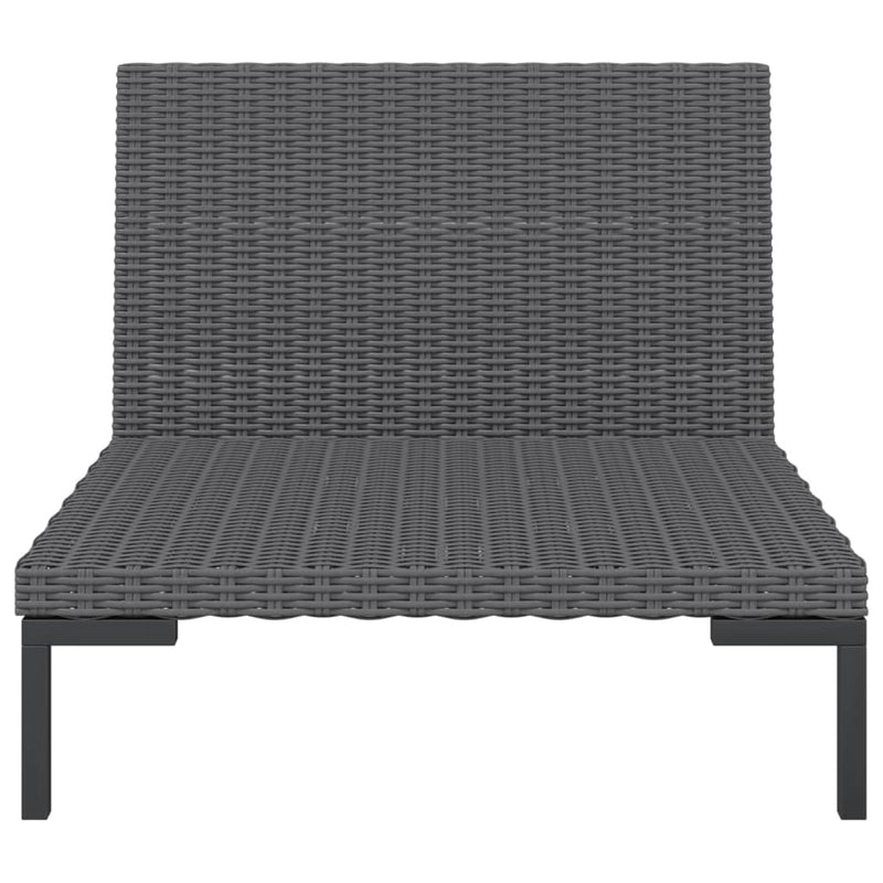 Garden Sofa with Cushions Half Round Poly Rattan