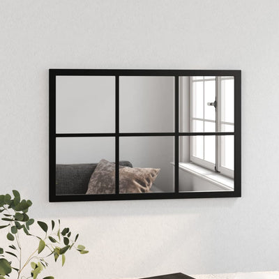 Wall Mirror Black 60x40 cm Metal