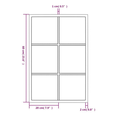 Wall Mirror Black 60x40 cm Metal