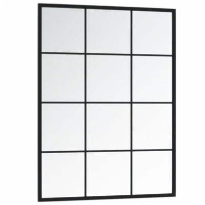 Wall Mirror Black 80x60 cm Metal