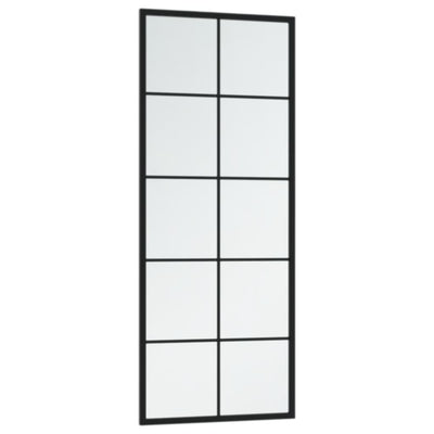 Wall Mirror Black 100x40 cm Metal