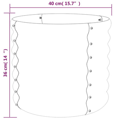 Garden Planter Powder-coated Steel 40x40x36 cm Green