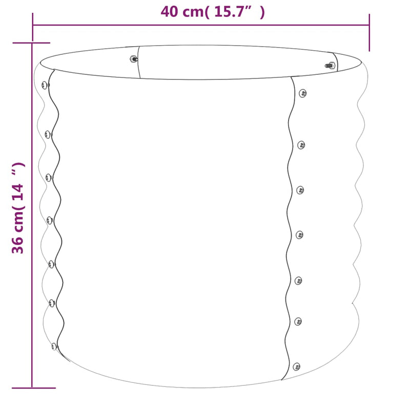 Garden Planter Powder-coated Steel 40x40x36 cm Green