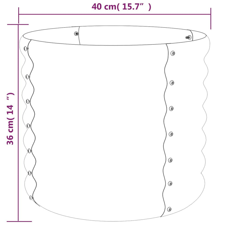 Garden Planter Powder-coated Steel 40x40x36 cm Anthracite