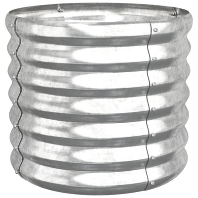 Garden Planter Powder-coated Steel 40x40x36 cm Silver