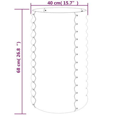 Garden Planter Powder-coated Steel 40x40x68 cm Grey