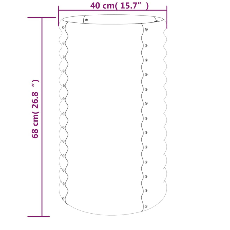 Garden Planter Powder-coated Steel 40x40x68 cm Anthracite