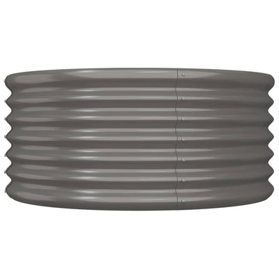 Garden Planter Powder-coated Steel 80x80x36 cm Grey