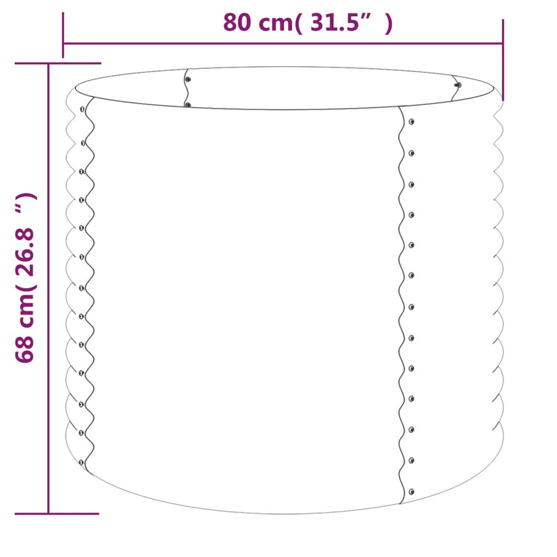 Garden Planter Powder-coated Steel 80x80x68 cm Grey