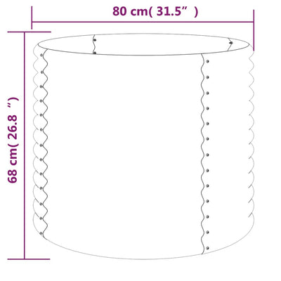 Garden Planter Powder-coated Steel 80x80x68 cm Anthracite