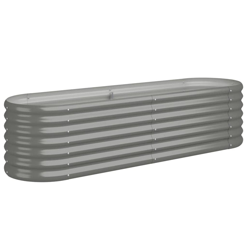 Garden Raised Bed Powder-Coated Steel 152x40x36 cm Grey