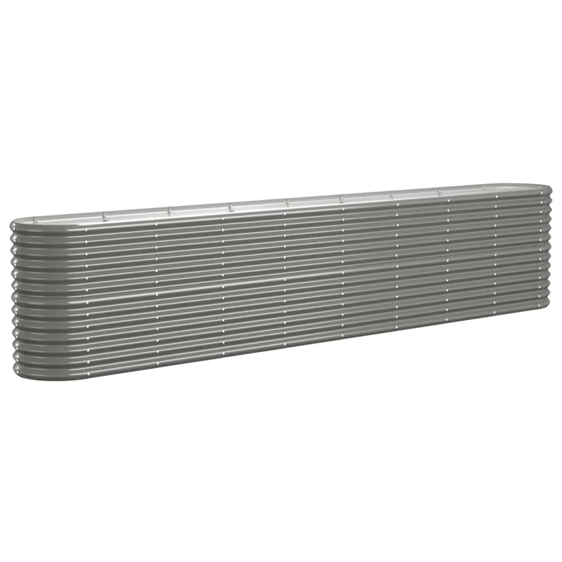 Garden Raised Bed Powder-Coated Steel 332x40x68 cm Grey