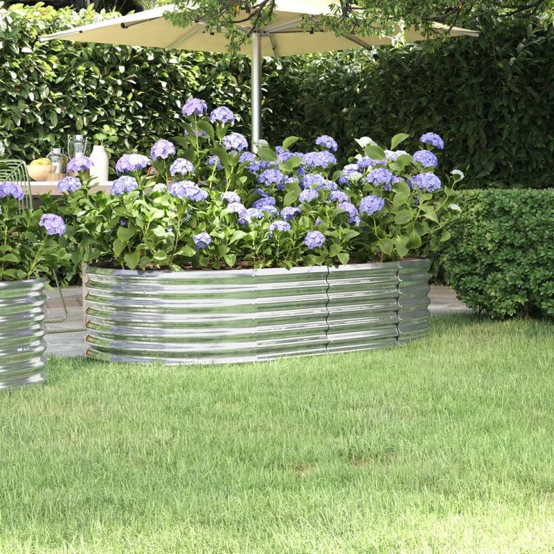 Garden Raised Bed Powder-Coated Steel 152x80x36 cm Silver