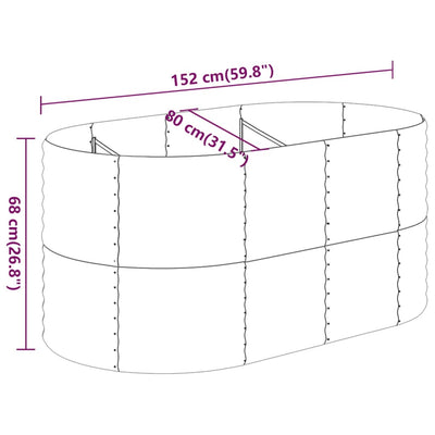 Garden Raised Bed Powder-Coated Steel 152x80x68 cm Anthracite