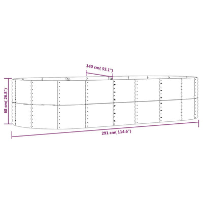 Garden Raised Bed Grey 291x140x68 cm Powder-Coated Steel