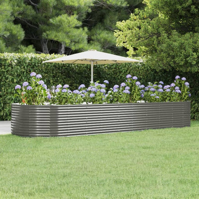 Garden Raised Bed Grey 447x140x68 cm Powder-Coated Steel