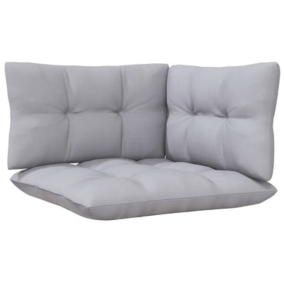 2-Seater Garden Sofa with Grey Cushions Solid Wood Pine