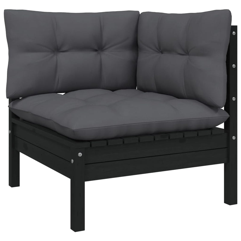 3 Piece Garden Lounge Set with Anthracite Cushions Pinewood