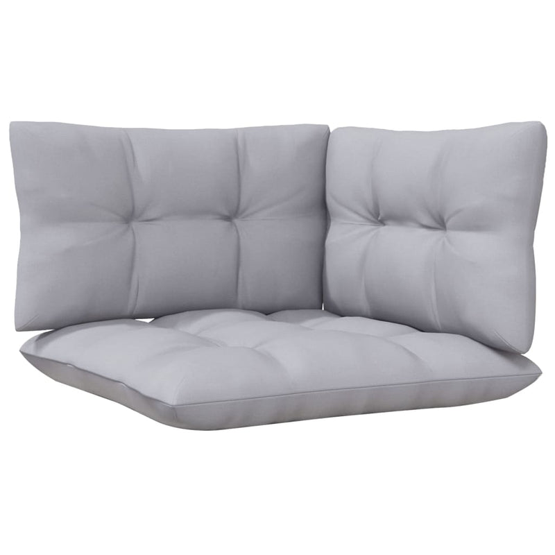 5 Piece Garden Lounge Set with Grey Cushions Pinewood