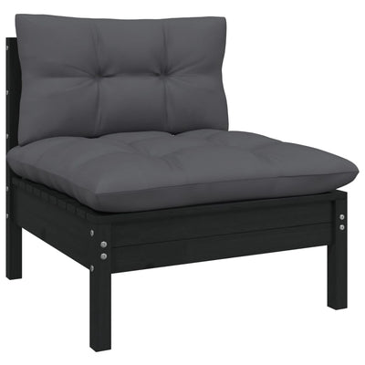 8 Piece Garden Lounge Set with Anthracite Cushions Pinewood