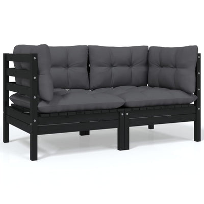 8 Piece Garden Lounge Set with Anthracite Cushions Pinewood