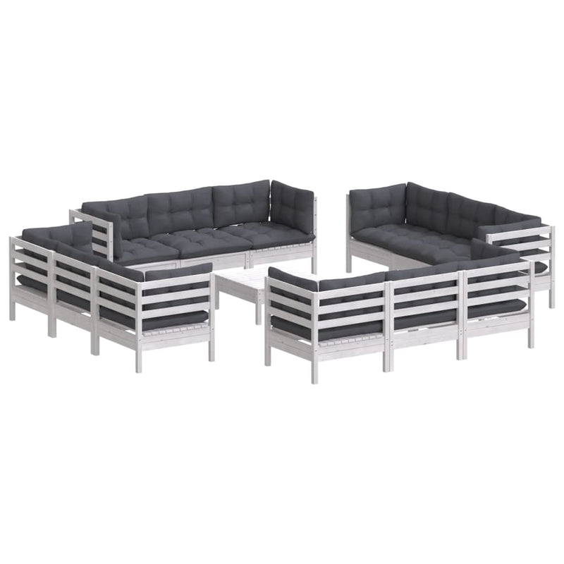 13 Piece Garden Lounge Set with Anthracite Cushions Pinewood