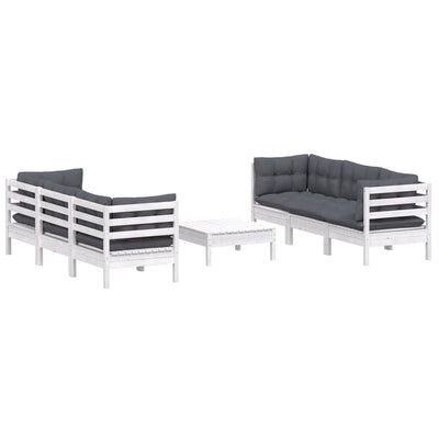 7 Piece Garden Lounge Set with Anthracite Cushions Pinewood