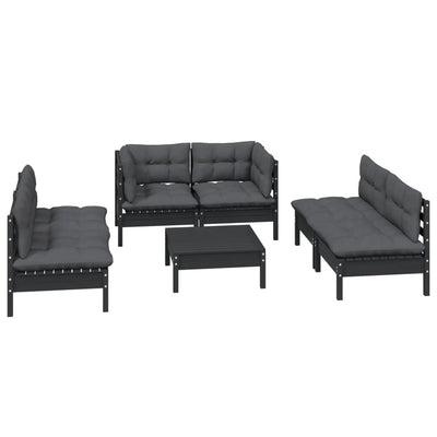 7 Piece Garden Lounge Set with Cushions Solid Pinewood