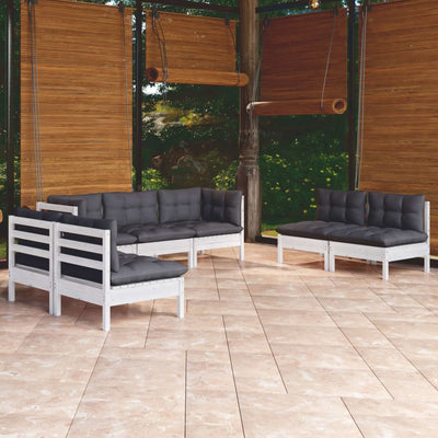 7 Piece Garden Lounge Set with Cushions Solid Pinewood