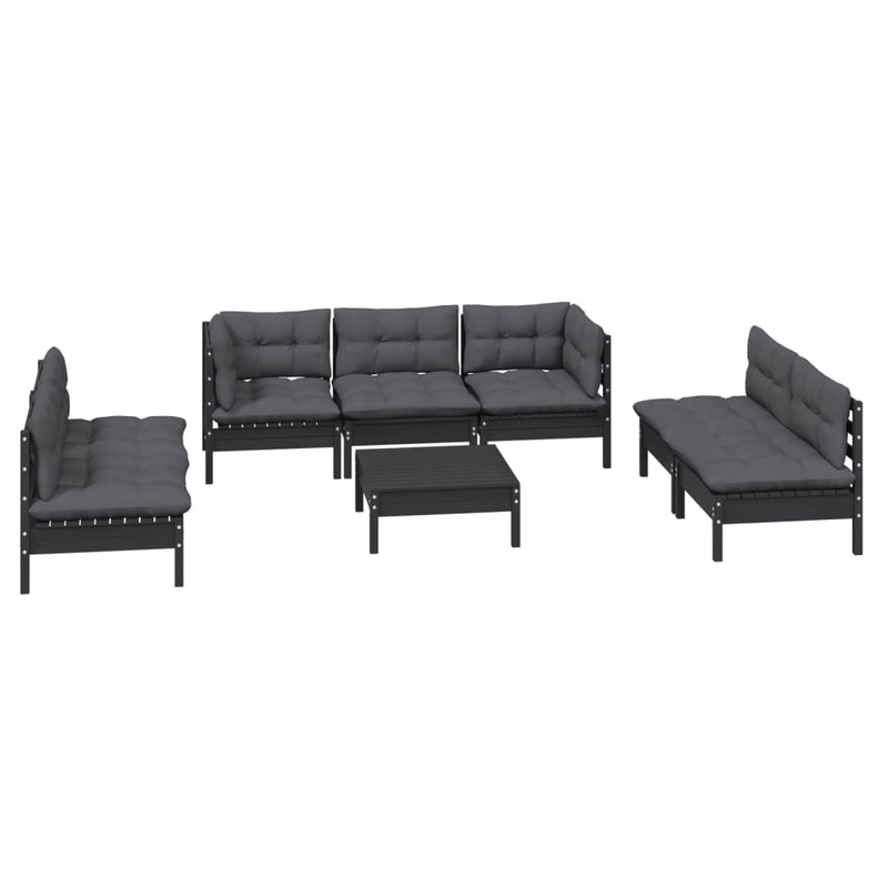 8 Piece Garden Lounge Set with Cushions Solid Pinewood