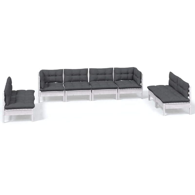 8 Piece Garden Lounge Set with Cushions Solid Pinewood