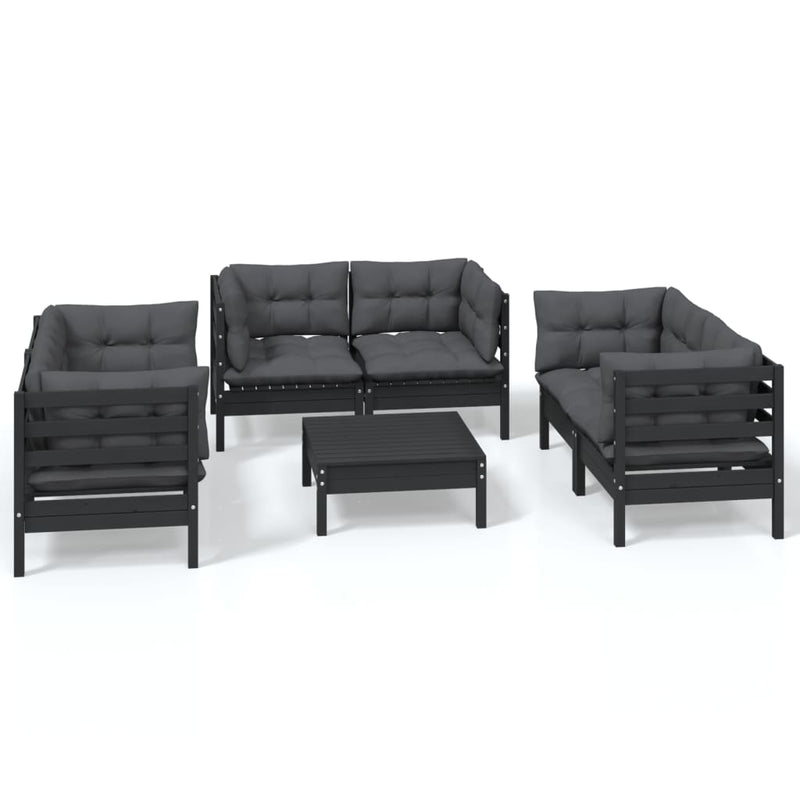 7 Piece Garden Lounge Set with Cushions Solid Pinewood