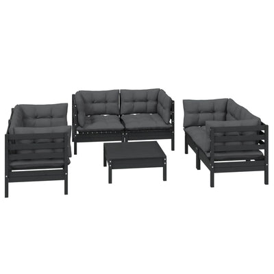 7 Piece Garden Lounge Set with Cushions Solid Pinewood