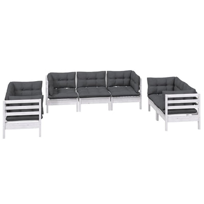 7 Piece Garden Lounge Set with Cushions Solid Pinewood