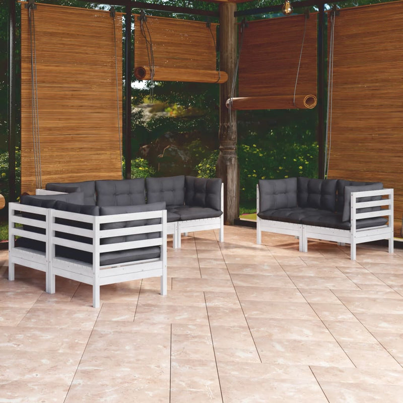 7 Piece Garden Lounge Set with Cushions Solid Pinewood