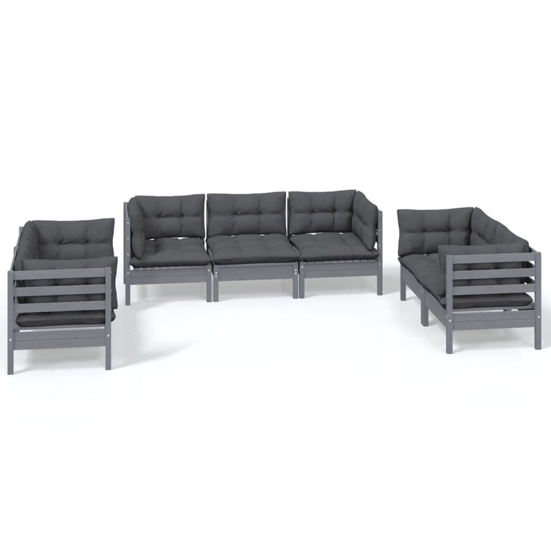 7 Piece Garden Lounge Set with Cushions Solid Pinewood