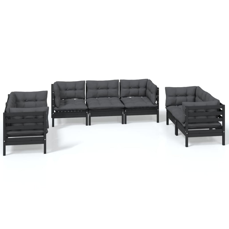 7 Piece Garden Lounge Set with Cushions Solid Pinewood