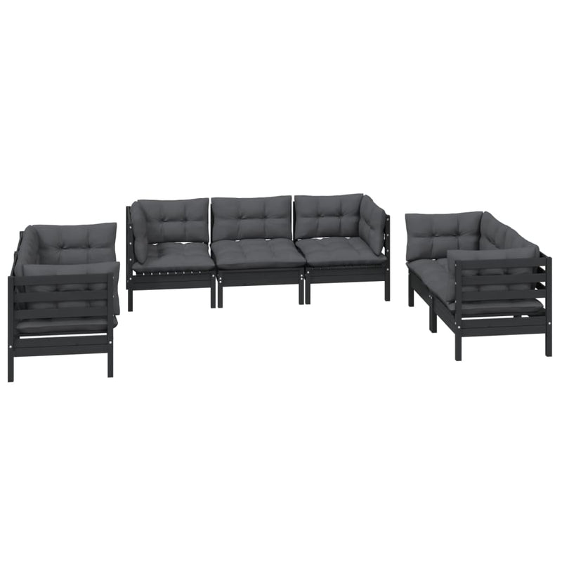 7 Piece Garden Lounge Set with Cushions Solid Pinewood