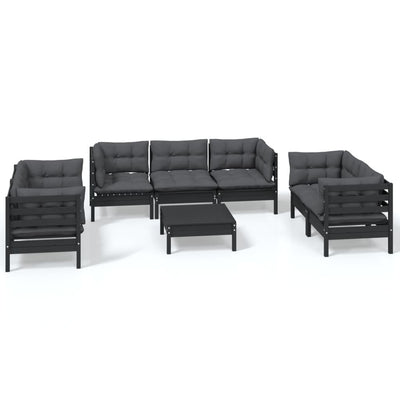 8 Piece Garden Lounge Set with Cushions Solid Pinewood