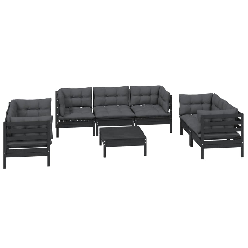 8 Piece Garden Lounge Set with Cushions Solid Pinewood