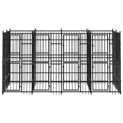 Outdoor Dog Kennel Steel 7.37 m²