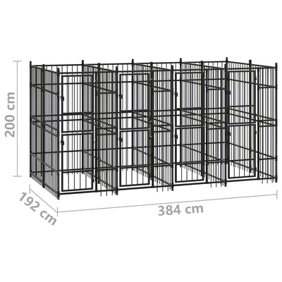 Outdoor Dog Kennel Steel 7.37 m²