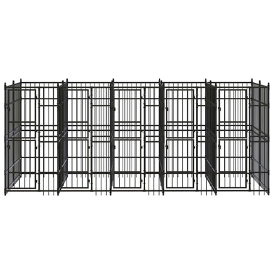 Outdoor Dog Kennel Steel 9.22 m²