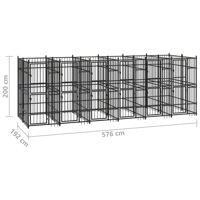 Outdoor Dog Kennel Steel 11.06 m²