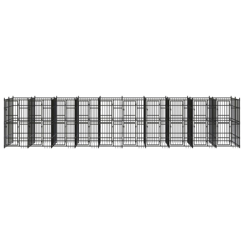 Outdoor Dog Kennel Steel 18.43 m²