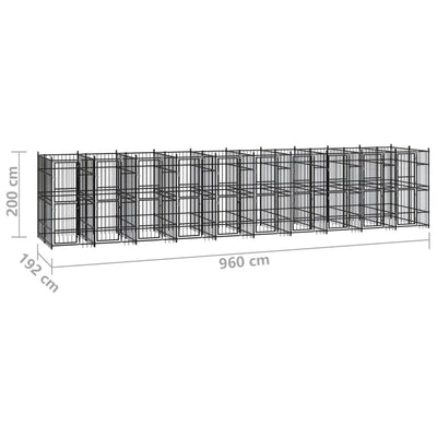 Outdoor Dog Kennel Steel 18.43 m²