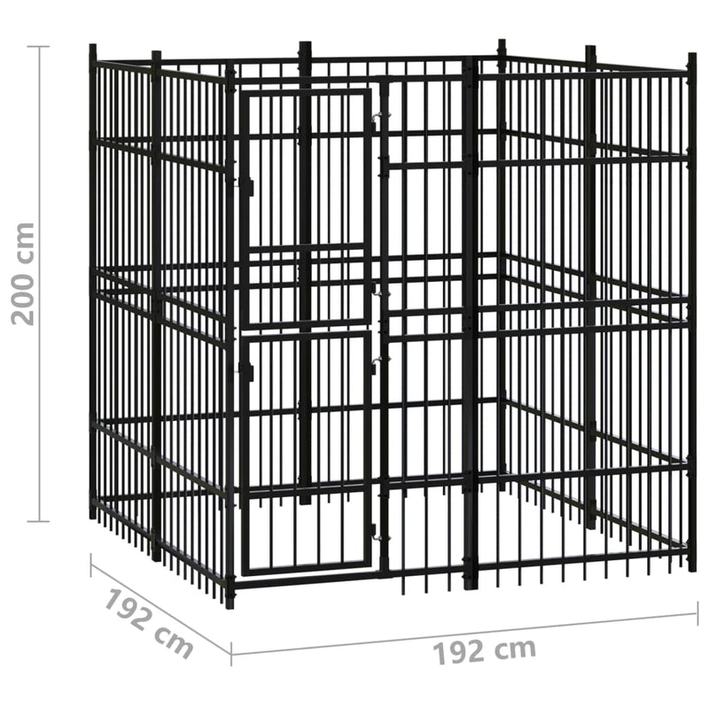 Outdoor Dog Kennel Steel 3.69 m²