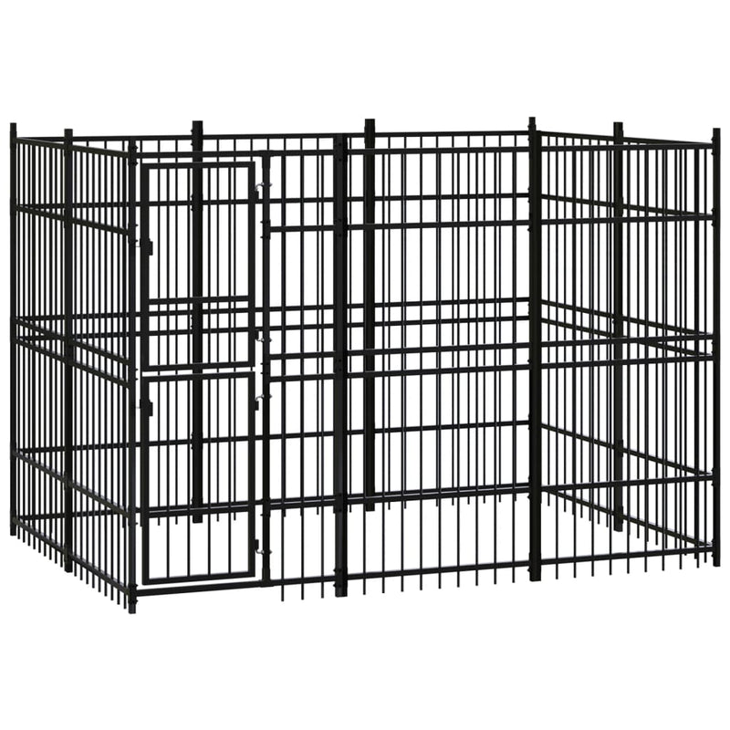 Outdoor Dog Kennel Steel 5.53 m²