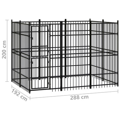 Outdoor Dog Kennel Steel 5.53 m²